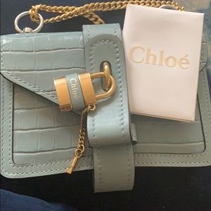 Oh So Blue Chloe mini leather shoulder bag